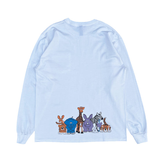 NO ADULTS "Animal" L/S Tee -White-