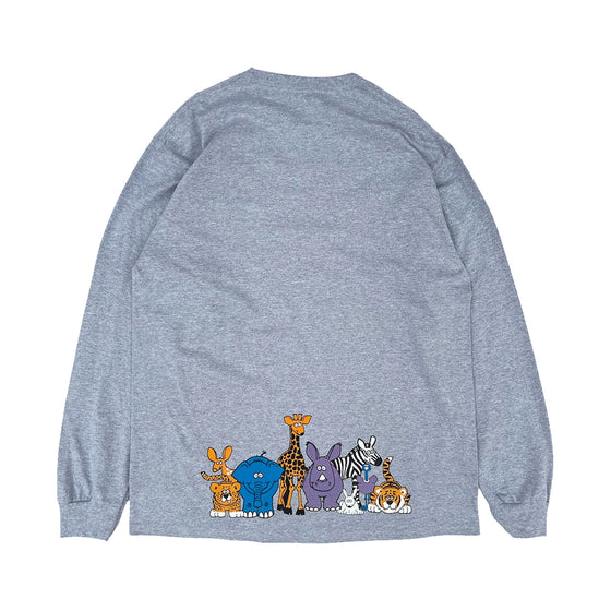 NO ADULTS "Animal" L/S Tee -Gray-