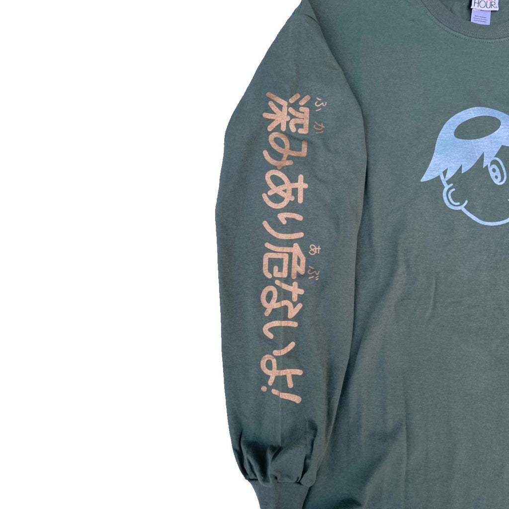 PE▲K HOUR「深みあり危ないよ！」ケイパくん L/S Tee -Military green-